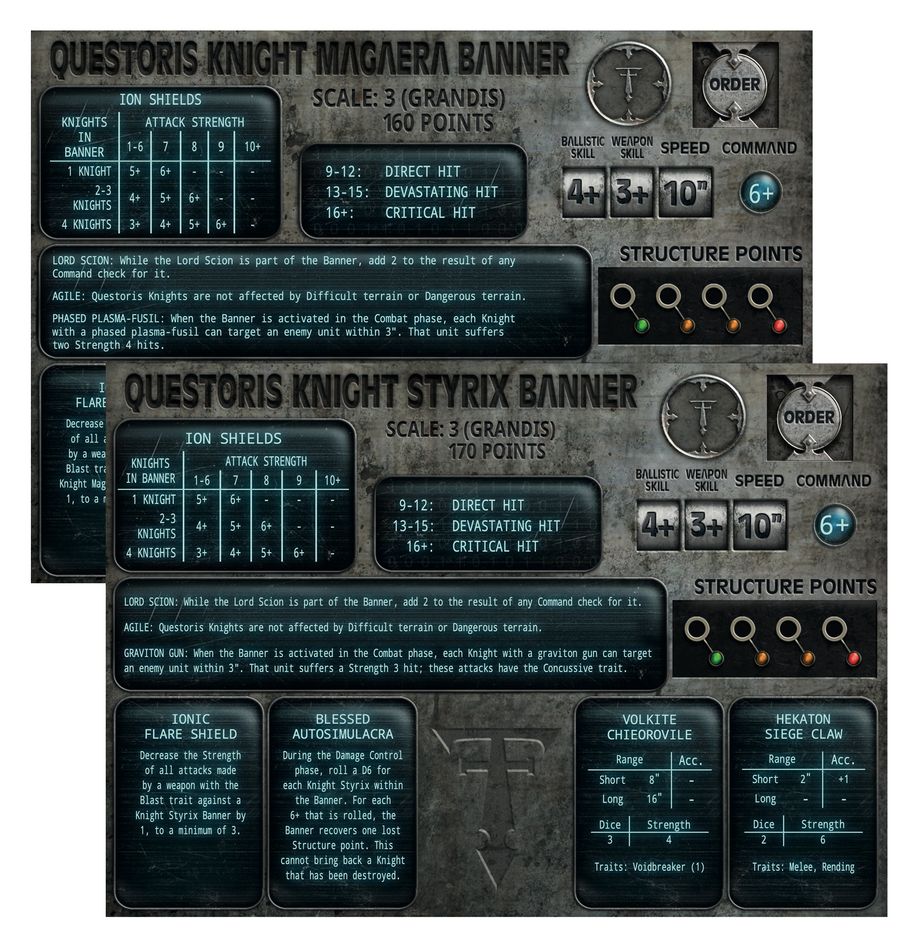 Warhammer: Legions Imperialis: Mechanicum Questoris Knights Magaera and Styrix