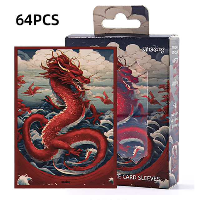 Sanseking - Standard Sleeves - Crimson Flame Sky Dragon RED